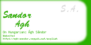 sandor agh business card